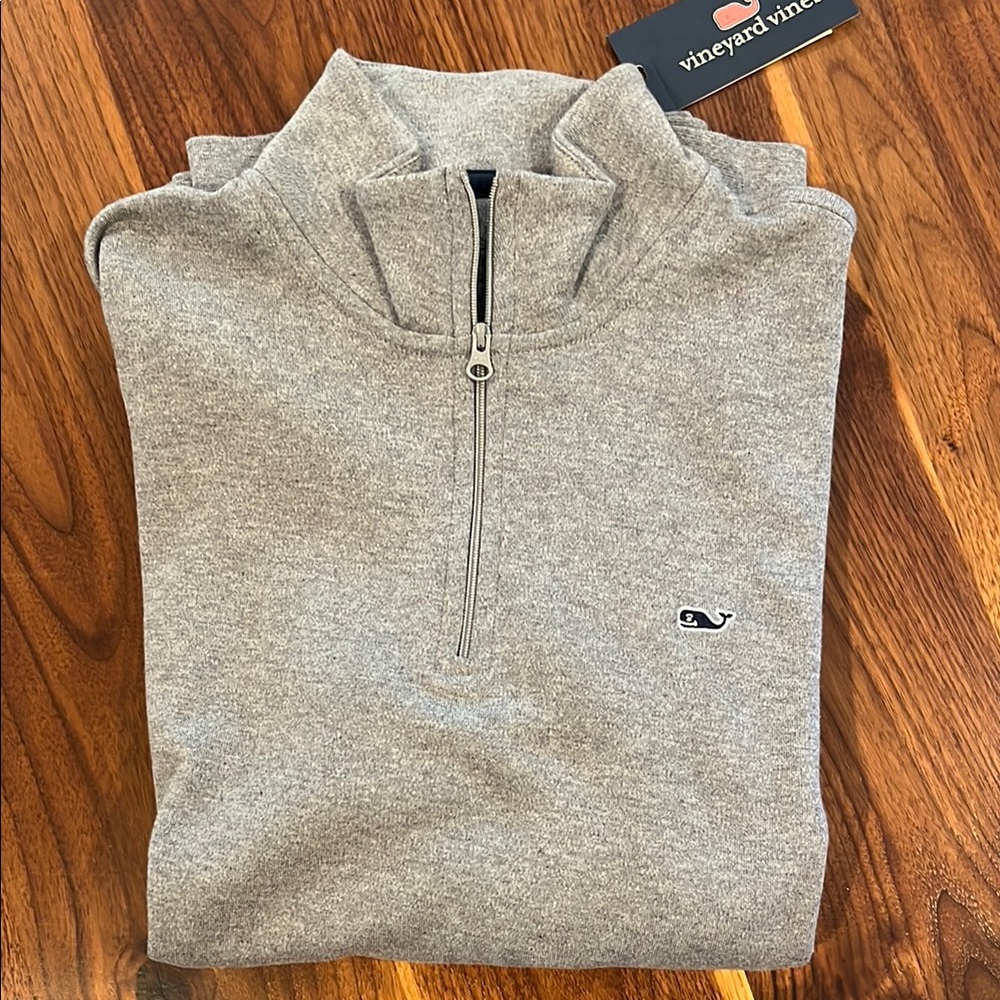 Brand new with tags! Vineyard Vines Gray Quarter Zip Sweater with Logo